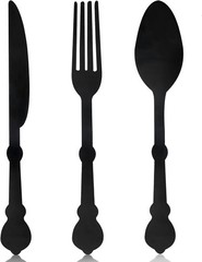 3 Pcs Large Knife Fork Spoon Kitchen Wall Decor 15.7 Black Rustic Wooden Big …