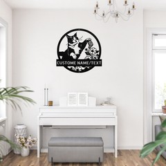 Personalized Cute Cat Metal Sign Custom Pet Wall Decor Gift for Cat Lovers