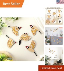 5 Piece Scandinavian Rustic Bird Wall Art – Perfect Gift for Nature Lovers