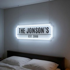 Custom Family Name Neon Sign Personalized Home Bar UV Printed Man Cave Decor