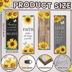 4 Pcs Sunflower Wall Decor Inspirational Sunflower Kitchen Decor and Accessor…