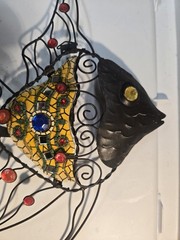 Metal Wall Decor Bronze Fisk 10″x14″ Used Good Condition