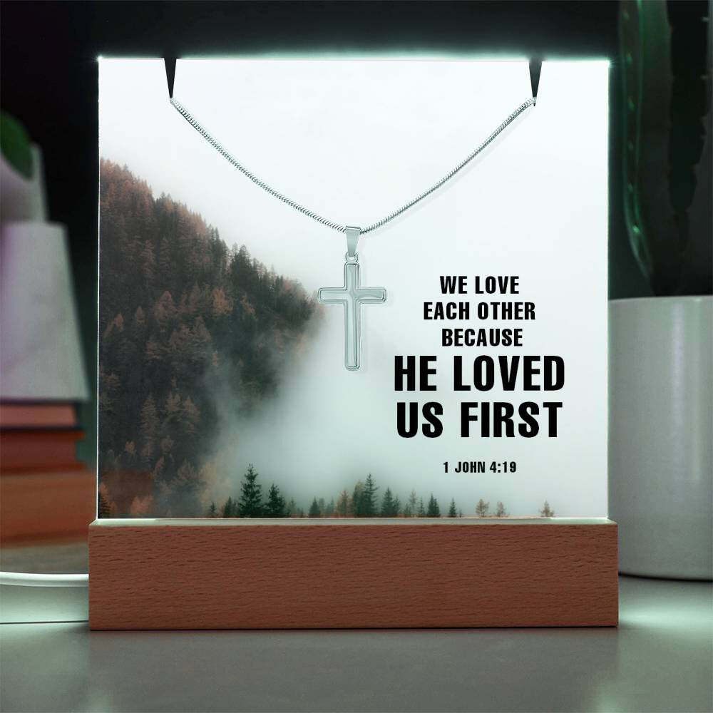 Love One Another Religious Plaque & Cross Gift Set, Christian Gifts