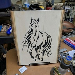 Rustic Wood Horse Wall Plaque, Rectangular Vertical Decor, Beige/Black