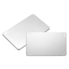 4Pcs Blank Name Plates, 3.9 x 2.4″ Mirror Engraved Plate, Silver