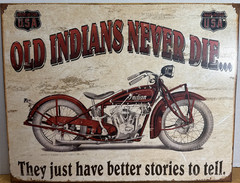 Old Indians Never Die Vintage 2007 Decorative Metal Tin Sign Man Cave Garage