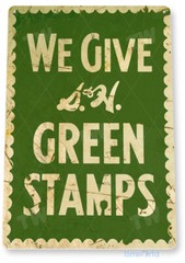 TIN SIGN S & H Green Stamps Rustic Metal Décor Art Kitchen Store Shop A978