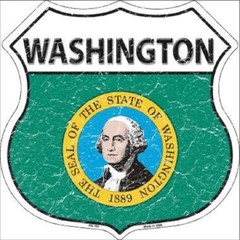 WASHINGTON STATE FLAG METAL NOVELTY HIGHWAY SHIELD SIGN