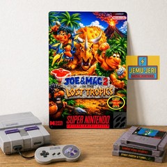 Joe & Mac 2 in the Lost Tropics Super Nintendo Video Game Metal Poster Sign