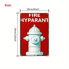 humorous garage wall art “Fire Hyparant” misspelled fire hydrant warning plaque
