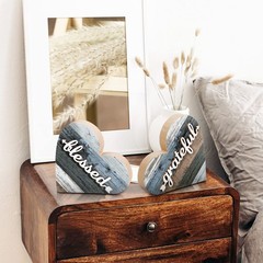 2 Pcs Rustic Decorations for Living Room Home Shelf Mantel Entryway Table, Fa…