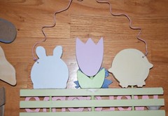 Lot of 2 Wood Easter Welcome Sign Spring Bunny Rabbit Chick Hanging Wall Decor