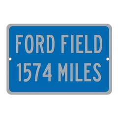 Custom Ford Field Distance Sign Detroit Lions Fan Mileage Highway Sign Gift