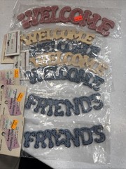 Lot Of 7 Welcome & Friends Wooden Pieces – Signs