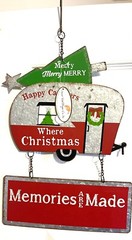 Camper & Christmas Tree Galv Metal Wall Sign Decor By Sunset Vista 18×10”