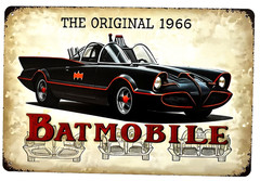 Batmobile Tin Sign (Batman Robin Dark Knight Joker Riddler Batgirl Gotham) W55