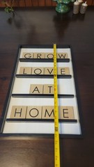Family Home Love Scrabble Tile Grow Love at Home Farmhouse Rustic Sign Wall Art