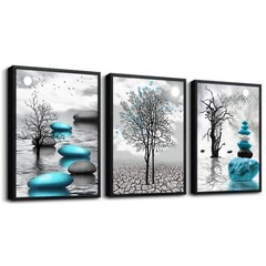 Black Framed Canvas Wall Art for Living Room Wall Decor for Bedroom Bathroom …