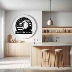 Personalized American Eagle Metal Sign Custom Wall Art Home Decor Gift Indoor