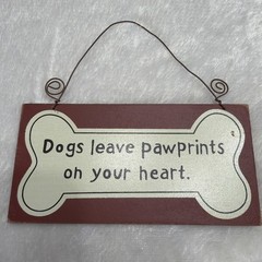 Love Dogs Themed Wooden Signs Home Decor Lot Of 2 Paw prints & Tail Wag