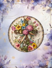 Easter~ Floral Cross~ 10 inch~ Metal~ Round ~ Sign~ FREE ship~ CHOICE~ Gifts