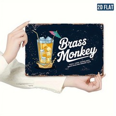 Brass Monkey Cocktail Retro Metal Sign Tropical Bar Drink Decor for Cocktail Fan