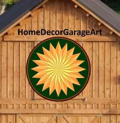 Barn Quilt Metal Sign, Sunburst Pattern, Pennsylvania Dutch Amish Design 6 Sizes