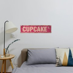 Cupcake ST Distressed Vintage Metal Sign Bakery Cafe Wall Decoration Tin Plaque