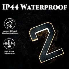 ISUNMEA 9 Inch Solar Lighted House Numbers for Outside, Light Up 9IN, 7-Black