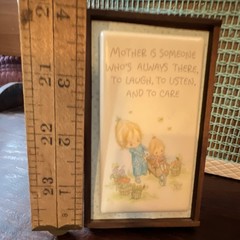 Vintage 1970s BETSEY CLARK Walnut Wood Framed Plaque “Mother is Someone…” VGUC