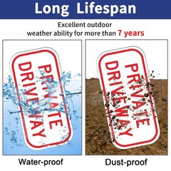 Private Driveway Sign 2 Pack .40 Rust Free Aluminum 12×6 Inch Metal Sign