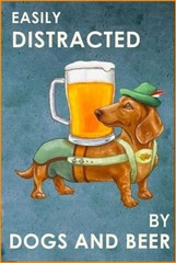 Weiner Dog Dachshund and German Beer Sign 12″x8″ Metal Poster Art Daschund