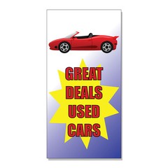 Great Deals On Used Cars Red Car DECAL STICKER Retail Store Sign