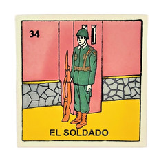 Lotería Tile – El Soldado #34 | Mexican Ceramic Folk Art Decorative Tile