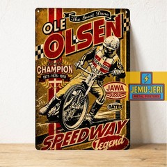 Ole Olsen Speedway Legend Jawa World Champion Metal Poster Tin Sign 20x30cm
