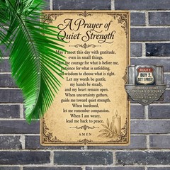 Ornate Filigree Border Parchment Style Prayer Text Sign Metal Wall Plaque 8×12