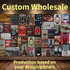 20 PCS Vintage Metal Tin Signs Custom Wholesale Man Cave Bar Decor Bulk Assorted