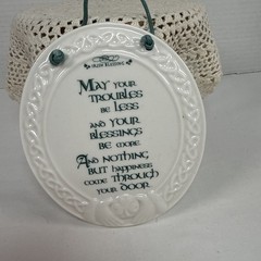 Irish Blessing Celtic Knot Wall Hanging Decor Plaque Ireland May Your Troubles