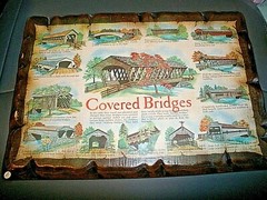 Vintage Handmade Wooden Plaque of Covered Bridges 10.5″ x 15″ (GS2)