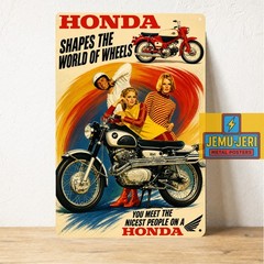 Vintage Honda Motorcycle Poster Metal Sign 8×12 Retro Advertising Art