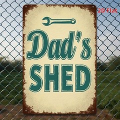 Distressed Brown Edge Dad Shed Wrench Sign Fathers Day Farmhouse Wooden Wall
