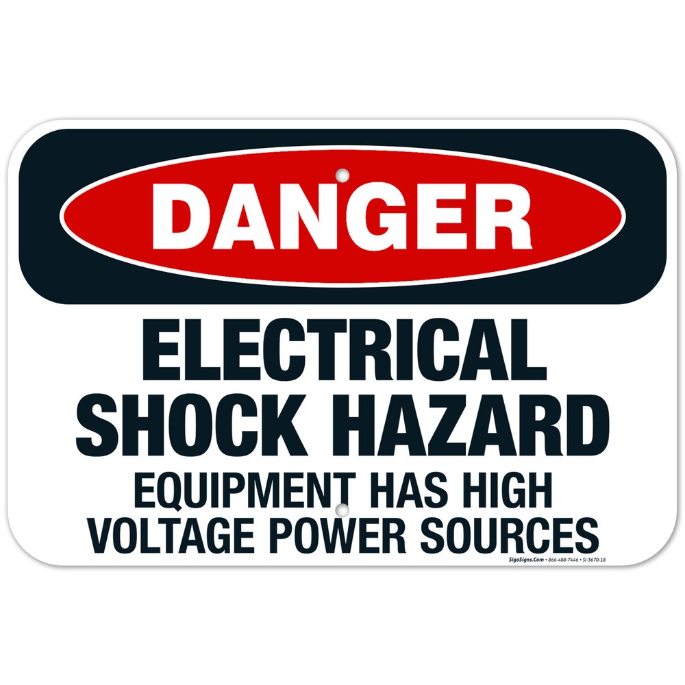 Electrical Shock HazardEquipmentHasHighVoltagePowerSourcesSign OSHA Danger Sign,