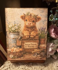 Farm Fresh, Cute Highland COW, Handcrafted Plaque / Sign #2