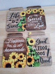4 Pcs Kitchen Wall Decor Wooden Rustic Home Decor Inspirational Kitchen