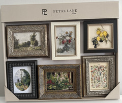 6 pk Set PETAL LANE Mini Gallery Wall Art Framed Print Decor NEW
