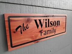Custom Family Last Name Sign Carved Outdoor Exterior Wood Wooden Wall Art Plaque
