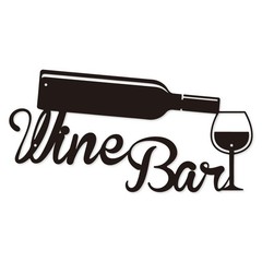 Monlyey Wine Bar Metal Sign for Wall Decor, Vintage 12″L x 6″W, Black