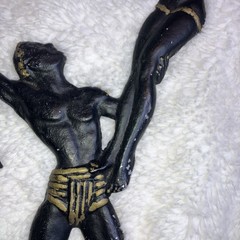 VTG.MCM 3 Ballet Dancers/swimmers, Cast Aluminum? Wall Plaque Decor, Black Gold
