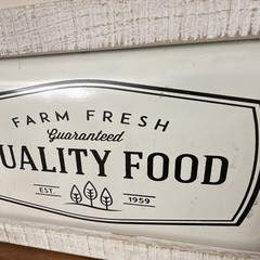 FramedFarmhouse wood Wall Plaque tin Sign Farm Fresh Guaranteed Quality Food