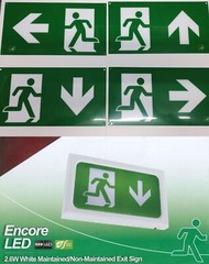 IP20 2.6W Encore LED Emergency Fire Exit Safety Notice White Picture Frame Sign